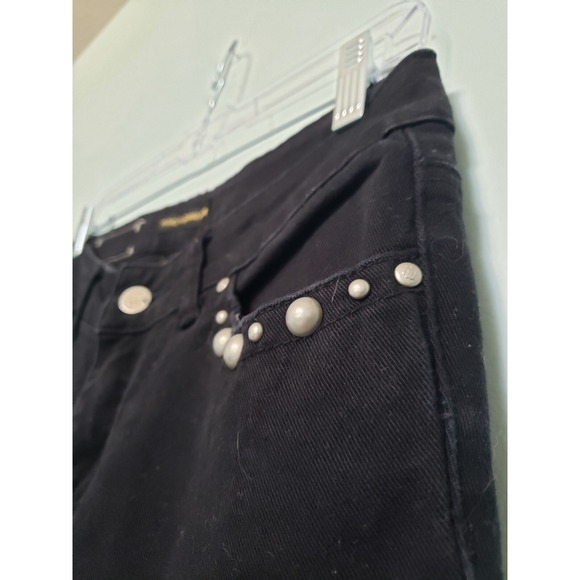 VTG Rocawear Jeans Juniors 3 Blk Pearl Studded Low Rise McBling Y2K Logo Bootcut - Picture 7 of 14